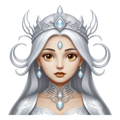 Cinematic, Ultra realistic 32k HD, hauntingly beautiful woman, Balanced features, highly detailed, glowing with silver light, high shine, remembrance, a painting of white silver, fanciful, enchanting, ghostly. The image is so lifelike it feels as though it could leap off the canvas at any moment sticker