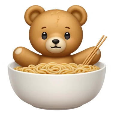 Make noodle in teddy white bowl sticker