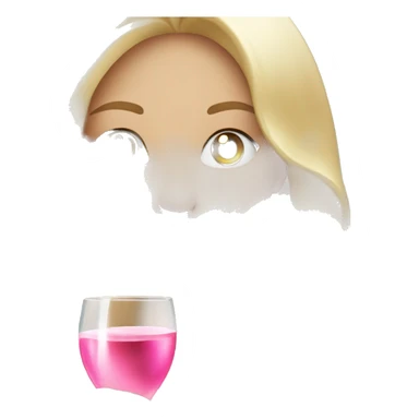 Pretty blonde lady with long hair drinking pink champagne sticker