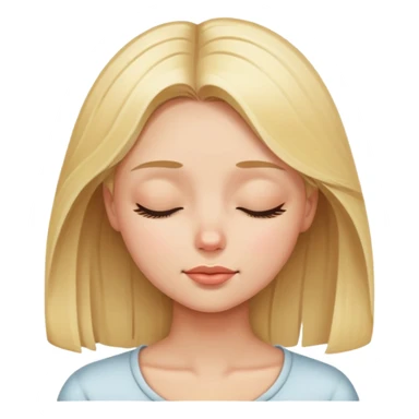 Create a pretty blonde girl with her eyes closed sticker