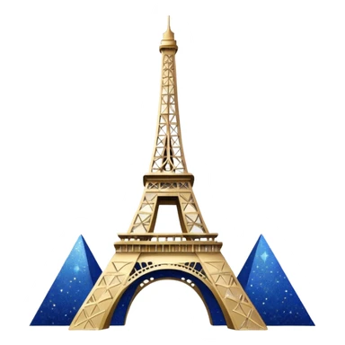 Eiffel Tower glittering with sparkles, night sky sticker