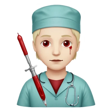 A victorian surgeon with a knife and bloody clothing sticker