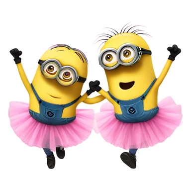 Minions dancing in pink tutus  sticker