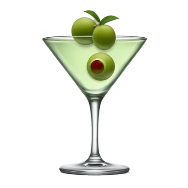 Martini glass with 2 olives inside  sticker