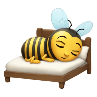 A sleepy bee that is cozy in bed sticker