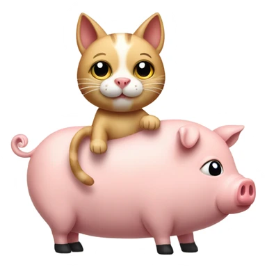 Cat riding a pig sticker