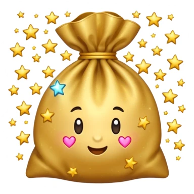 money bag with stars and hearts and sparkles sticker