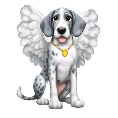 Blue Merle Great Dane wearing a angel costume  sticker