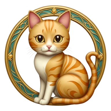 Cat art nouveau sticker
