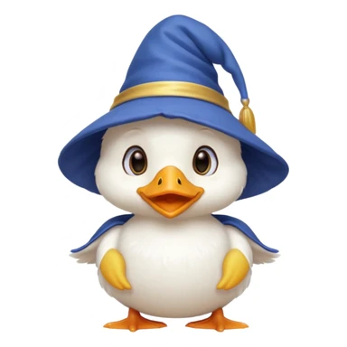 white baby duck with wizard hat
 sticker