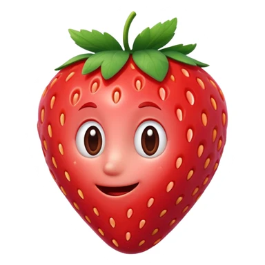 3d Full hd Pixar Style Strawberry sticker