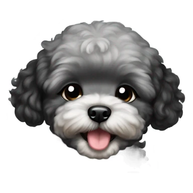 Baby black maltipoo laughing with tears and eyes closed  sticker