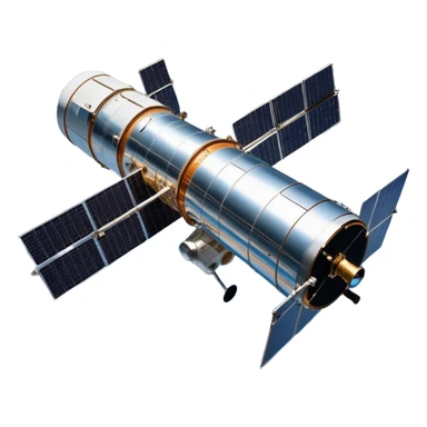  Cinematic Realistic Hubble Space Telescope – A majestic, ultra-detailed rendering of the Hubble Telescope floating above Earth. Its reflective metallic surface and vast solar panels stretch into the darkness, while the lens is pointed outward, capturing the mysteries of the cosmos. sticker