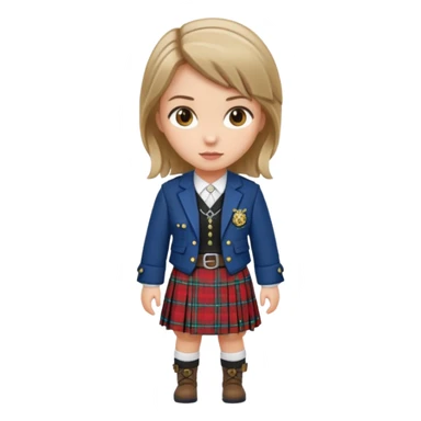 female with scottish attire and dark blonde hair sticker