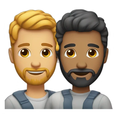 Gay couple one of them with beard  sticker