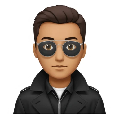 man in black trenchcoat and matrix sunglasses sticker