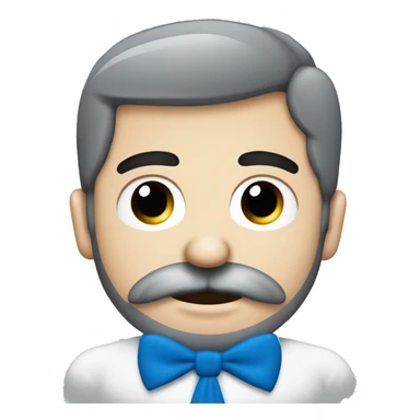 Hombre blanco con barba y bigote ojos azules pelo bajito camisa gris  sticker