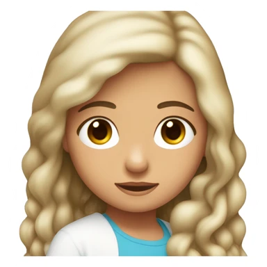 Una niña blanca con pelo crespo y castaño durmiendo con un peluche de delfín  sticker