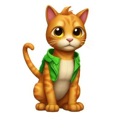 cat wearing dino costume  sticker