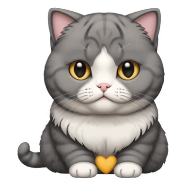 scottish fold cat with folded ears and all fur gray sticker