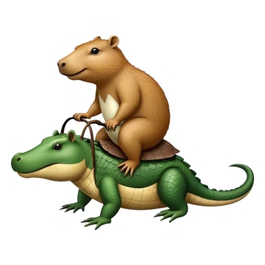 capybara riding alligator  sticker