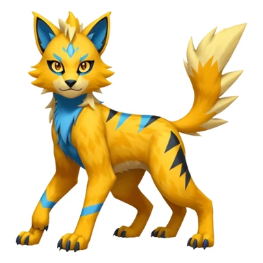 Zeraora-Manectric-Luxray-Bobcat-Fakémon-fusion-animal-creature, full body  sticker