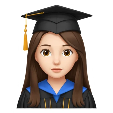 young brunette girl long hair university graduate sticker