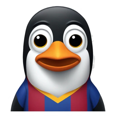 penguin wearing a barcelona jersey sticker