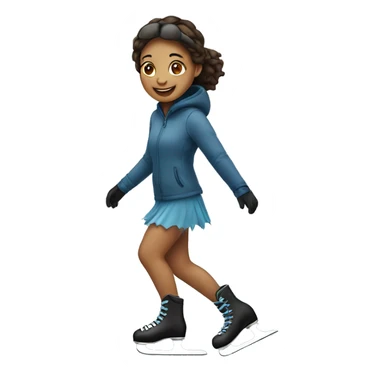 girl iceskating sticker
