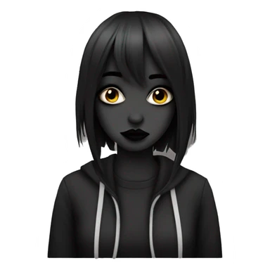 emo girl with black makeup  sticker