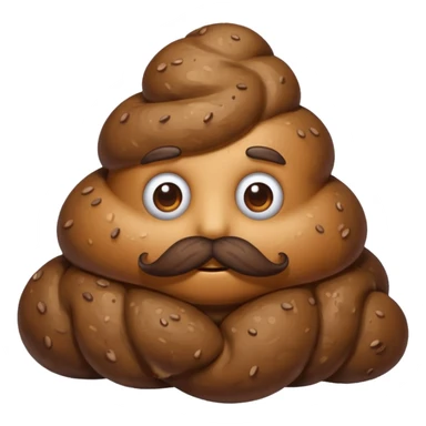 Poop with a mustache sticker