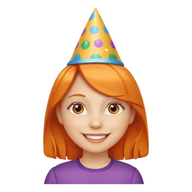 party hatted orange haired girl sticker