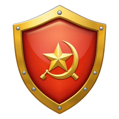 a shiny shield with the USSR flag inside sticker