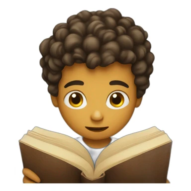 Boy read old book sticker