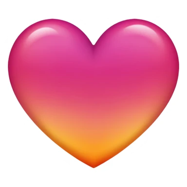 Dark pink to orange to yellow to orange to dark pink double gradient heart sticker