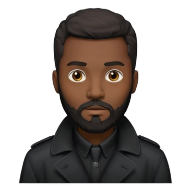 black bearded man in black shirt in black trenchcoat  sticker