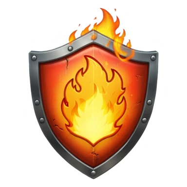 burning shield sticker