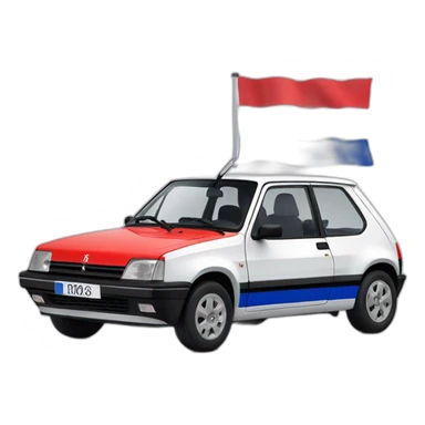 french flag with peugeot 205 sticker