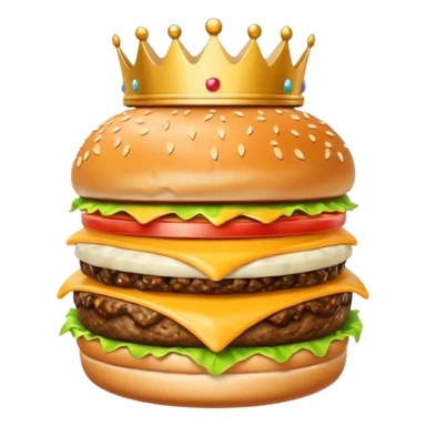 burger with crown sticker