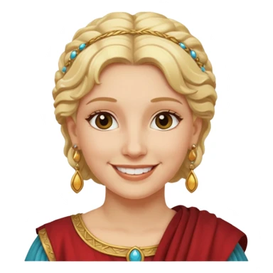Ancient Roman woman with earrings and blonde hair sticker