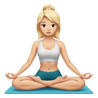 White girl with blonde hair doing yoga sticker