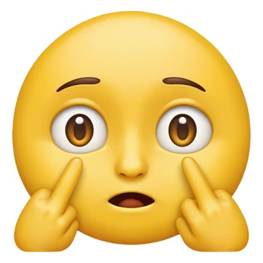 yellow emoji, skeptical, finger stretching down lower eyelid sticker