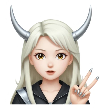 anime girl showing metal horns sticker