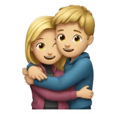 Boy and girl huging sticker