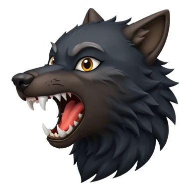 Black wolf roaring  sticker