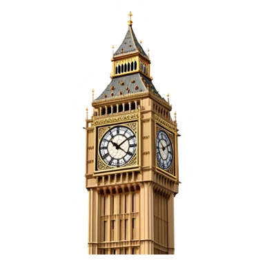 Cinematic Realistic Big Ben Landmark Emoji, showcasing the historic clock tower in exquisite detail rendered with dynamic lighting and rich textures that highlight its timeless grandeur. sticker