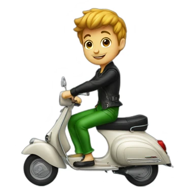 peter pan in vespa black sticker