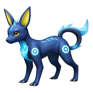 Manectric-Electrike-Lugia-Umbreon-Draco-Fakémon-hybrid-creature (full body), 4 legs sticker