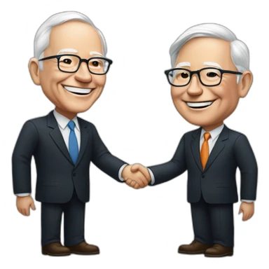 warren buffet shaking hands with jeff bezos sticker