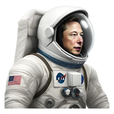 Elon musk in a astronaut suit  sticker